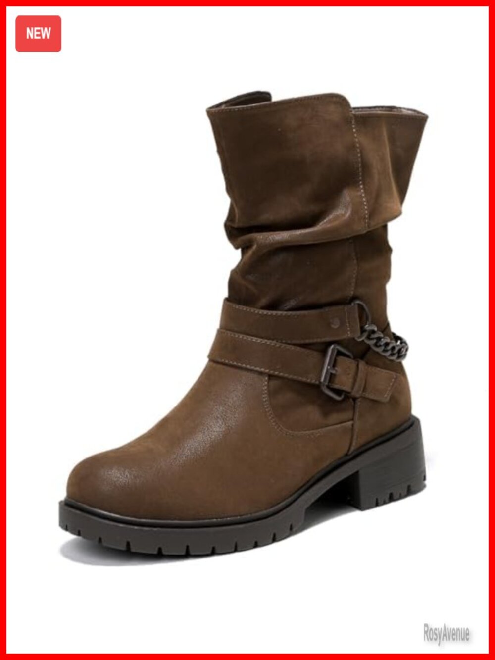 Extra Wide Calf Ankle Boots, Faux Leather, Side Zipper, Low Heel, Slouchy